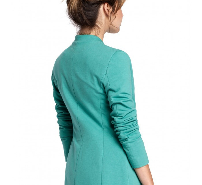 B030 Collarless open front knit blazer - green