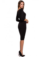 model 18002429 Pletené šaty s mašlemi černé - Makover