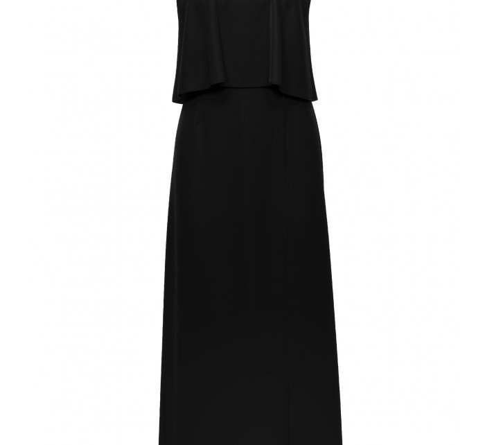 model 15104782 Maxi šaty s volánkem černé - Makover