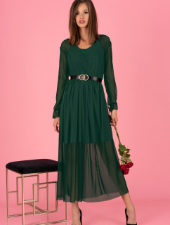 Tmavě zelené šaty + pásek  model 17571379 - Merribel
