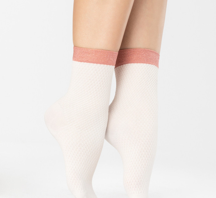 Ponožky Biscuitt 60 Den Ecru-Pink - Fiore
