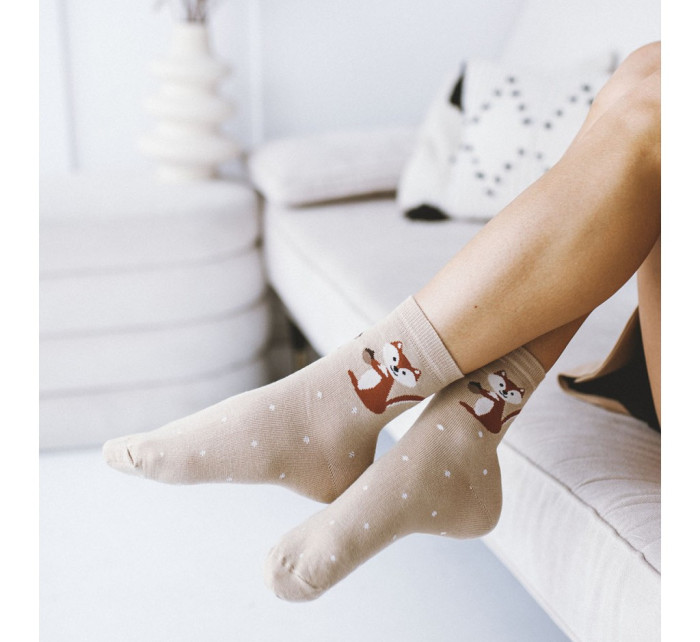 Veverčí ponožky béžové - Milena