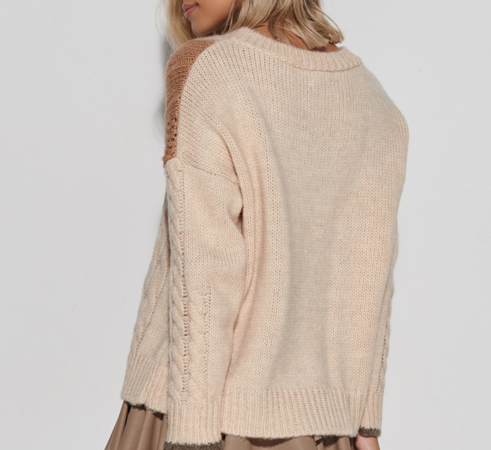 Makadamia Sweater S108 Light Beige/Mokka/Camel