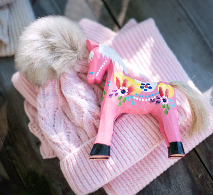 Čepice a šála dětské model 16702229 Light Pink - Art of polo