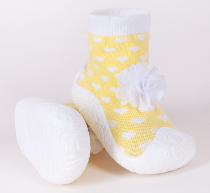 Dětské dívčí ponožky s podrážkou žlutá model 16703501 - Yoclub