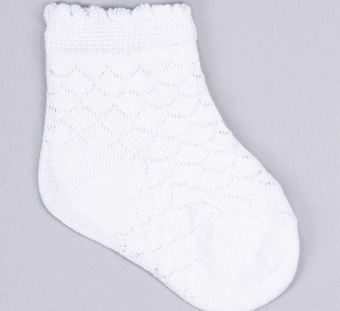 Yoclub Dievčenské žakárové ponožky 3-pack SKL-0001G-0100 White