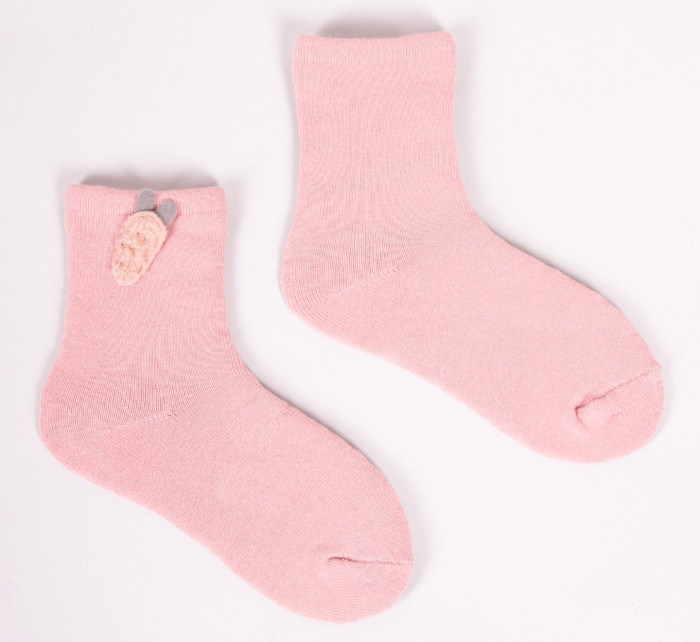 Yoclub Dívčí froté ponožky s 3D prvkem 3-Pack SKF-0008G-000B Vícebarevné