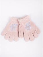 Dívčí pětiprsté rukavice Yoclub s reflexními prvky RED-0237G-AA50-007 Pink
