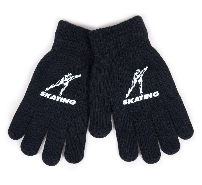 Chlapecké pětiprsté rukavice Yoclub RED-0012C-AA5A-018 Black