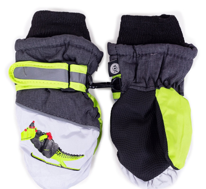 Yoclub Dětské zimní lyžařské rukavice REN-0220C-A110 Grey