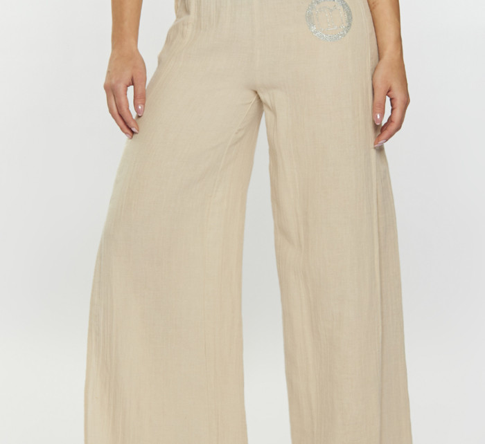 Monnari Trousers Women's Cotton Pants With Slits Beige