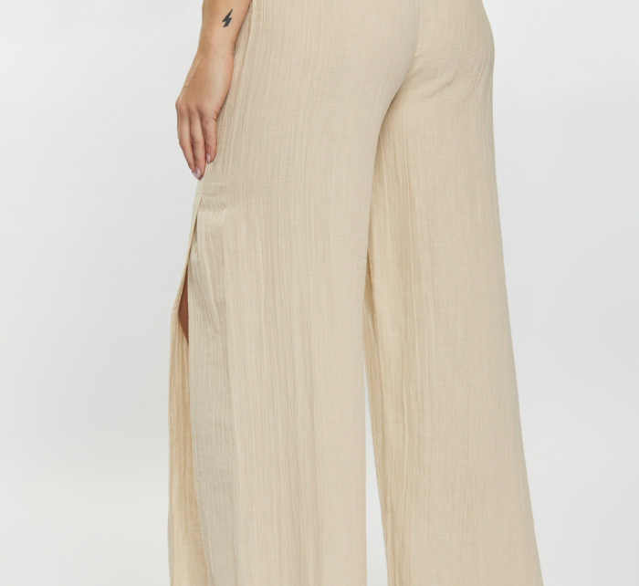 Monnari Trousers Women's Cotton Pants With Slits Beige