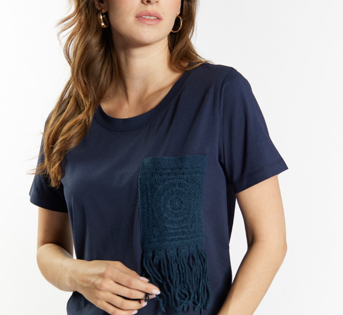 Trička Tričko s model 18869078 kapsou Námořnická modrá - Monnari