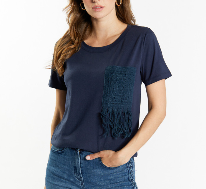Trička Tričko s model 18869078 kapsou Námořnická modrá - Monnari