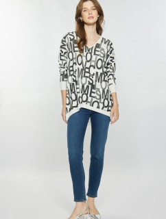 Monnari Blouses Sweater With A Pattern In Letters Multi White