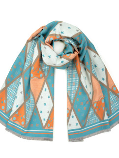 Art Of Polo Scarf Sz22295-1 Blue/Ginger