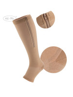 Raj-Pol Knee Socks With Zipper 1 Grade Light Beige