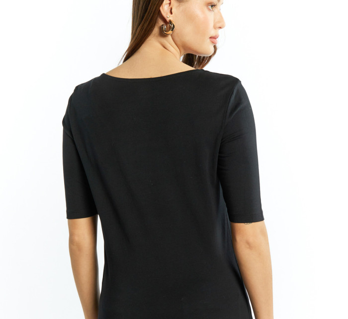 Monnari T-Shirts Women's T-Shirt With 3/4 Sleeves Black