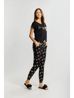 Monnari Pyžamo Dlouhé kalhoty s kočičím potiskem Pyžamo černé