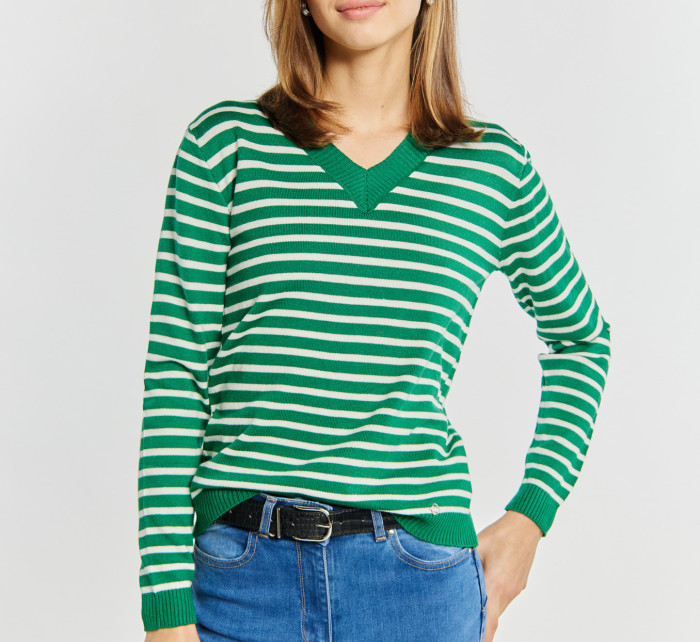 Monnari Jumpers & Cardigans Striped Sweater Bottle Green