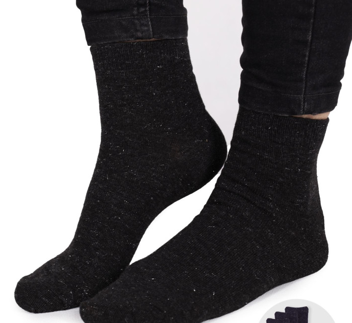 Dívčí ponožky hladké se nití 3pack Black model 20077673 - Yoclub
