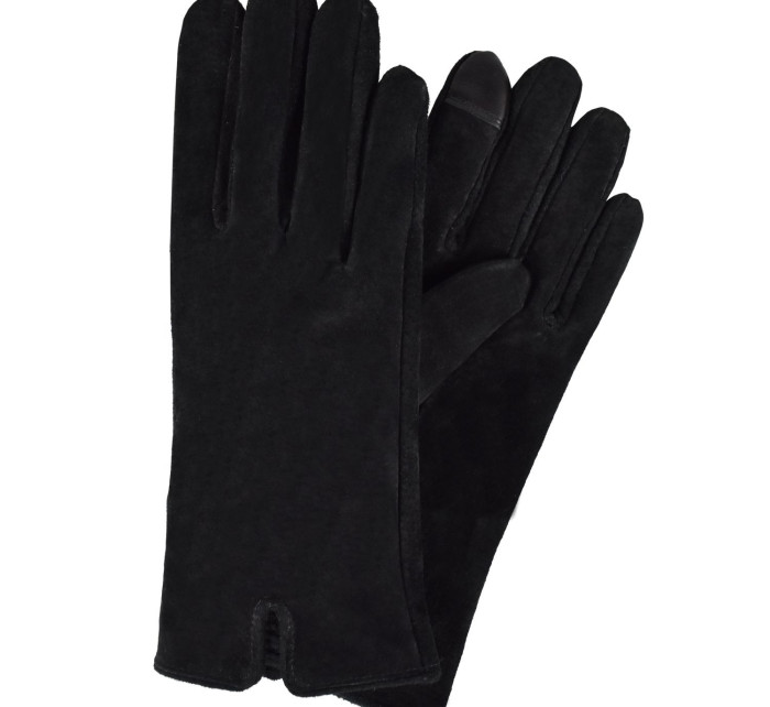 Semiline Dámské semišové antibakteriální rukavice P8204 Black