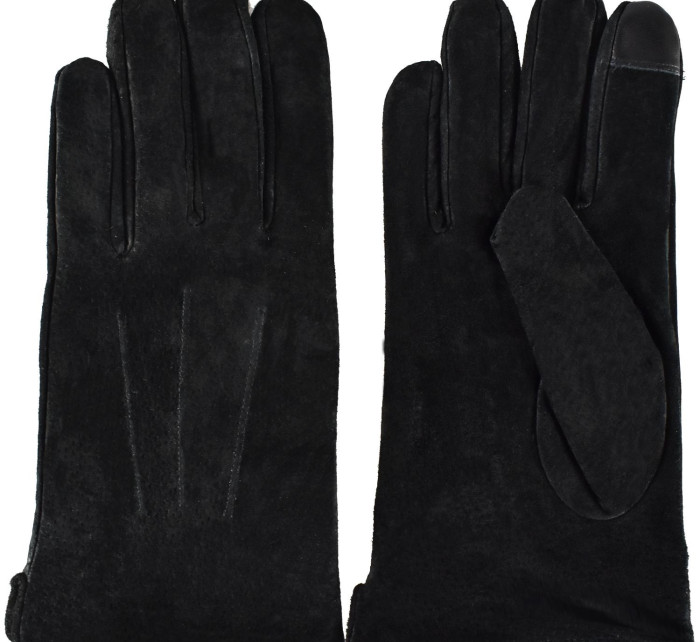 Semiline Pánske kožené antibakteriálne rukavice P8218 Black