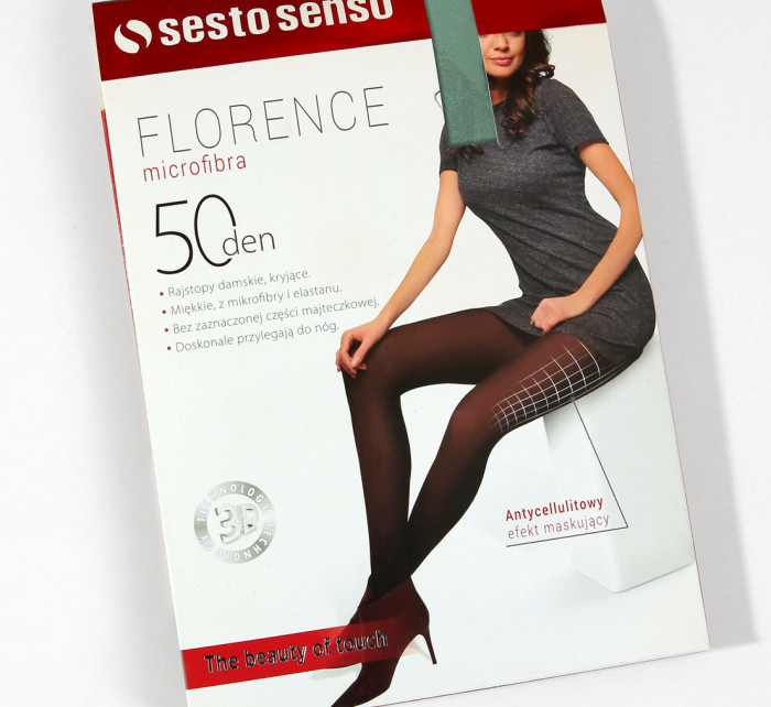 Sesto Senso Anticelulitídne pančuchové nohavice 50 Deň 3D Microfiber Florence Green