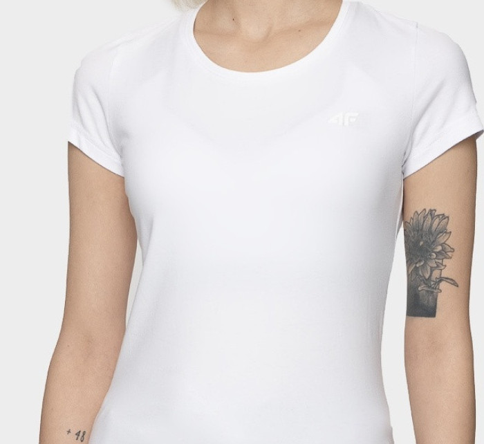 Dámské bavlněné tričko model 18653369 Bílé - 4F