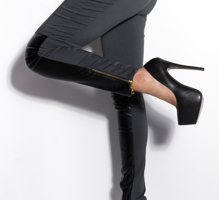 Sexy KouCla skinnypants with zips and leatherlook