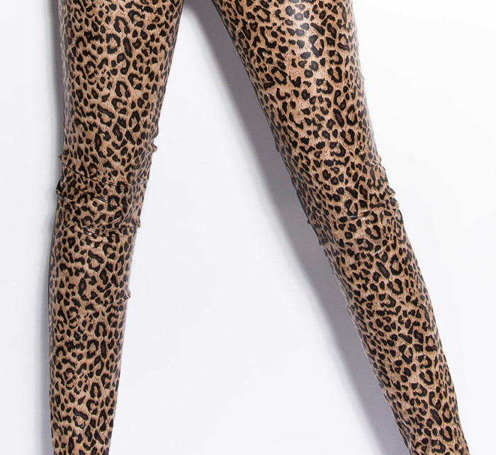 Sexy KouCla wetlook-pants with leoprint