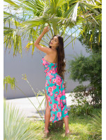 Sexy Summer Dress with XL Leg Slit and flower print