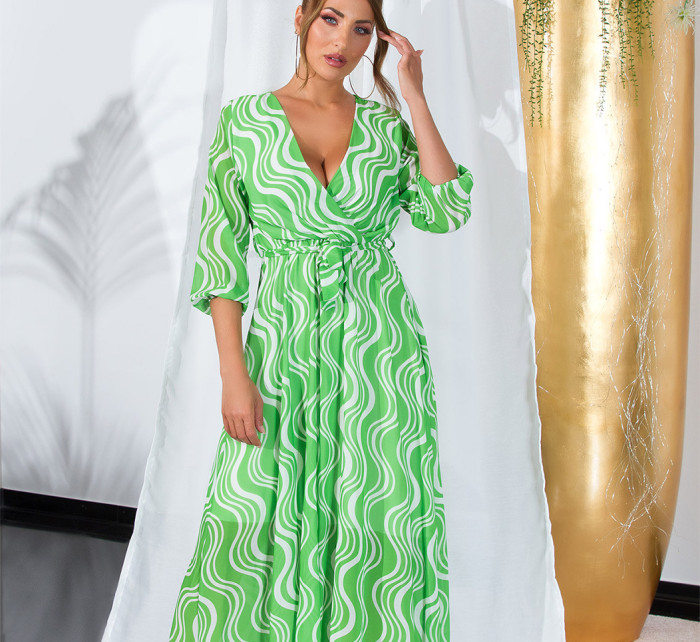 Sexy Koucla Maxidress with Print and belt to tie