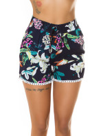 Trendy Summer Shorts with print and lace